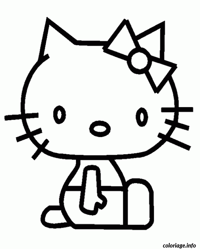 Coloriage Hello Kitty jouant et dansant joyeuse - Hello kitty à imprimer