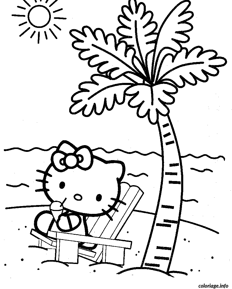 Disegno di Hello Kitty che balla con il suo fiocco da stampare