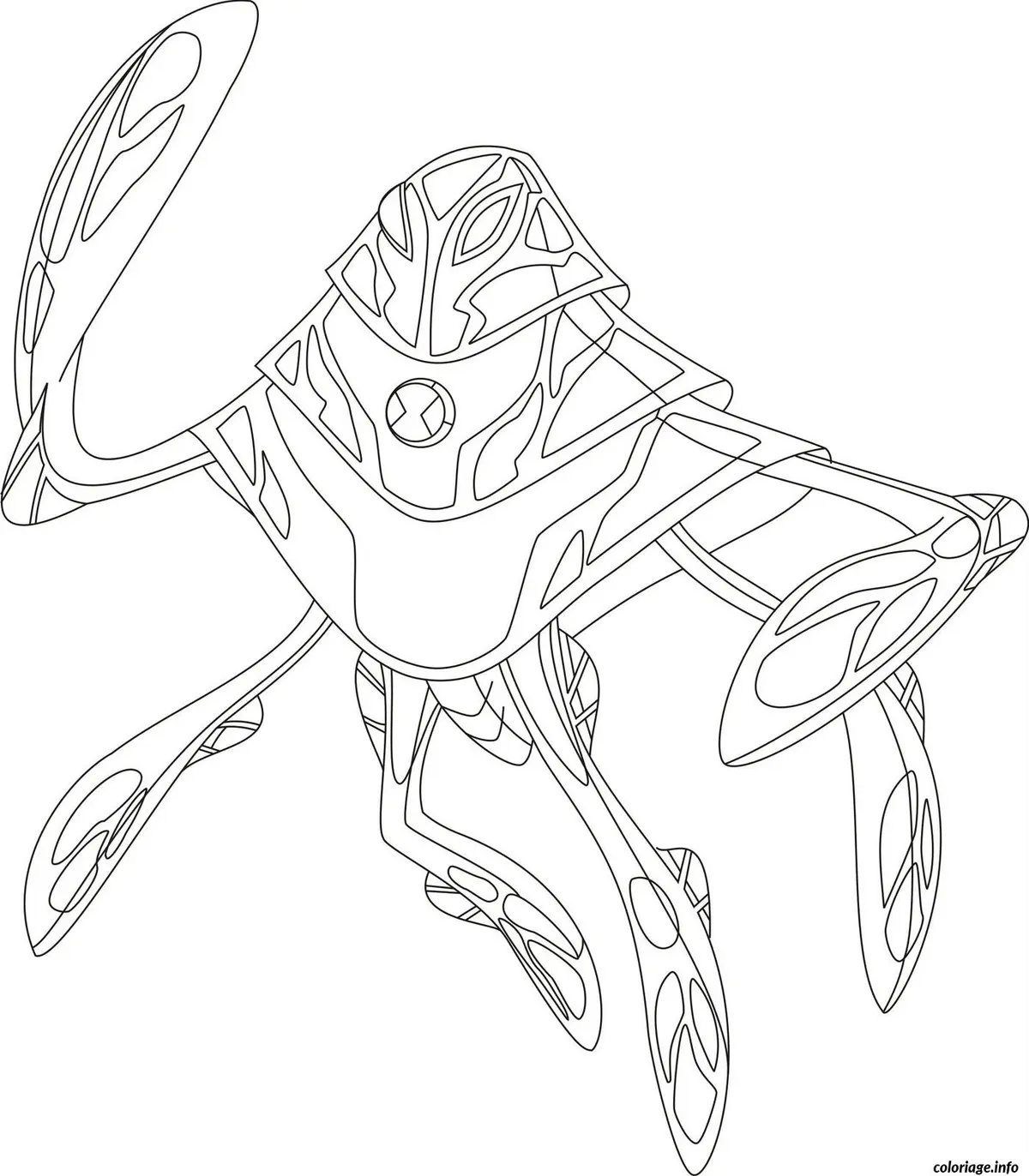 Ausmalbild Ben 10 als Heatblast zum Ausdrucken