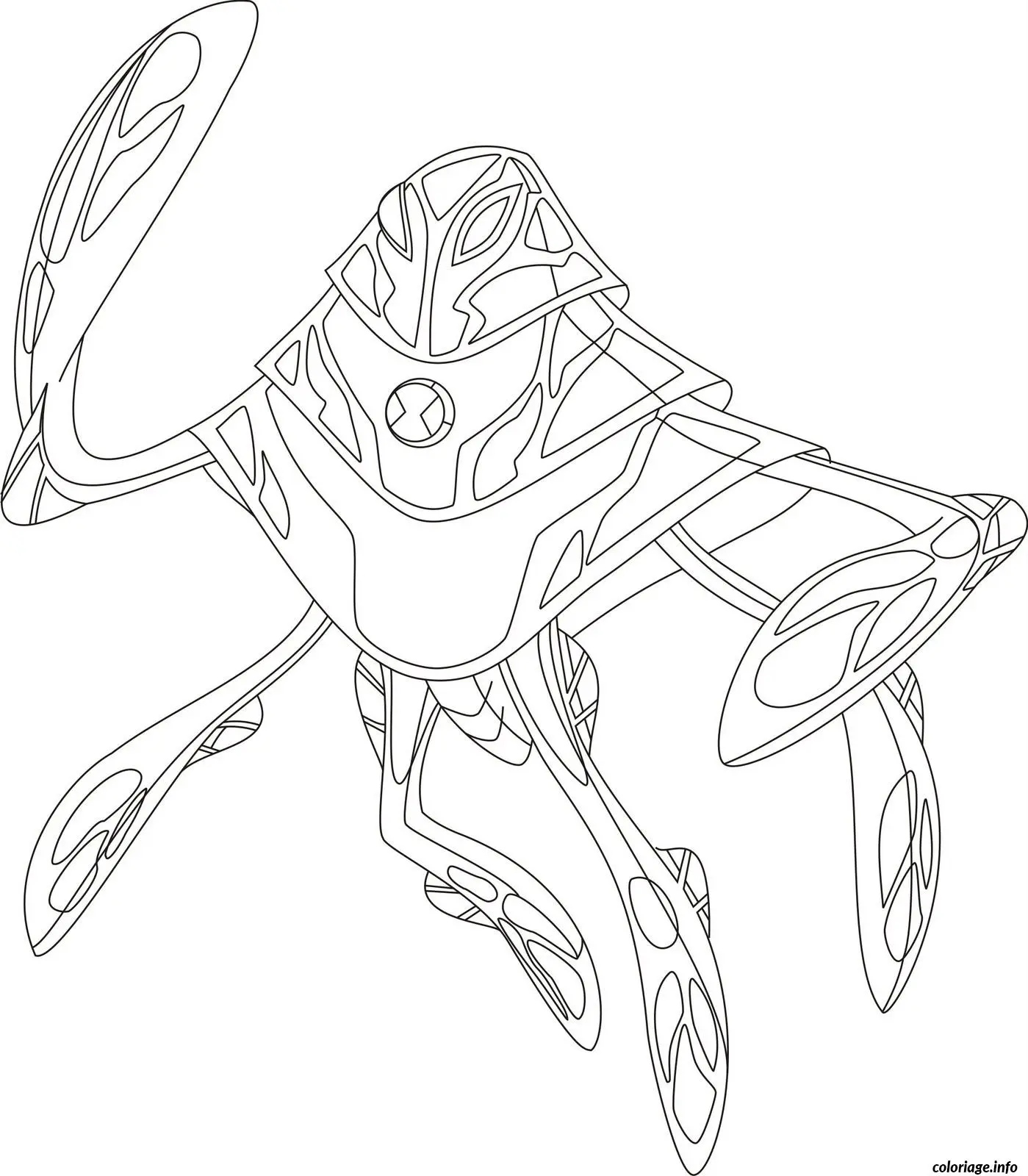 Coloriage Ben 10 sous forme Chaleur Noire - Ben 10 à imprimer