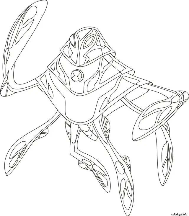 Coloriage Ben 10 sous forme Chaleur Noire - Ben 10 à imprimer