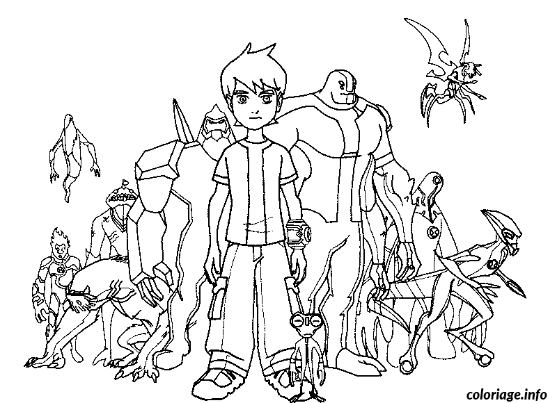 Ben 10 Transformed into a Powerful Creature coloring page to print