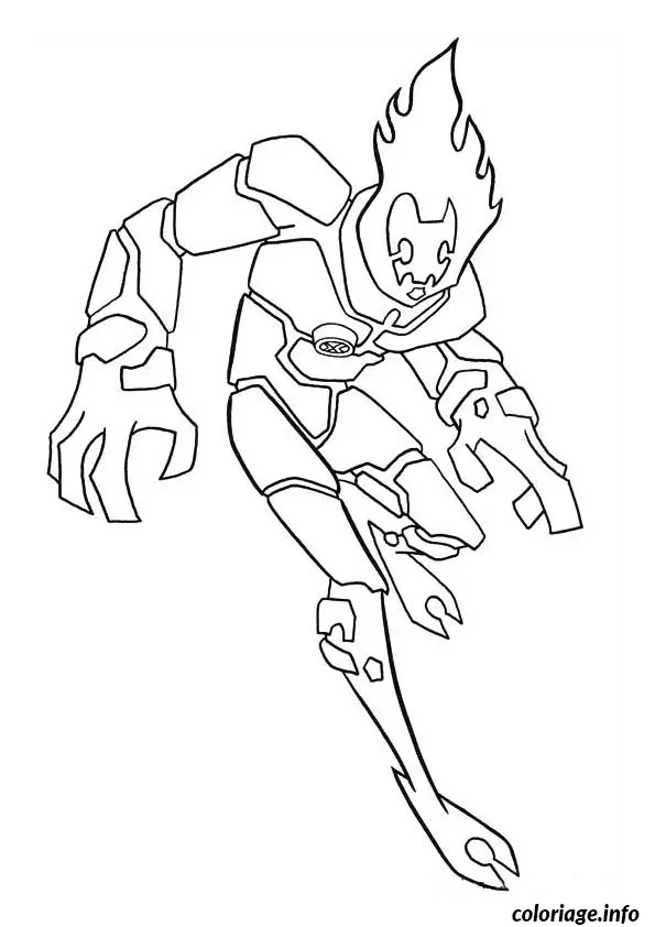 Dibujo de Ben 10 en pose de superhéroe para colorear