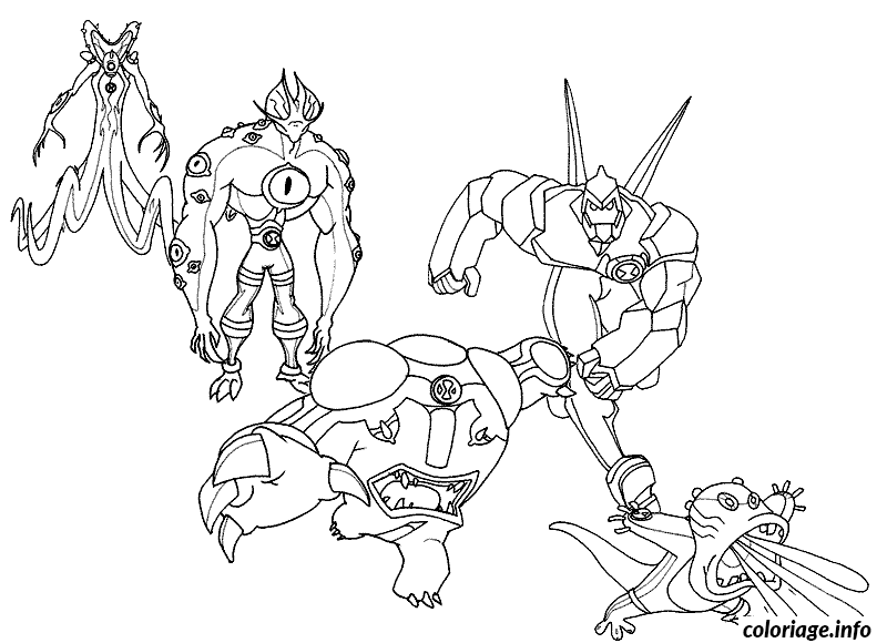 Ben 10 Transformed into a Powerful Creature coloring page to print