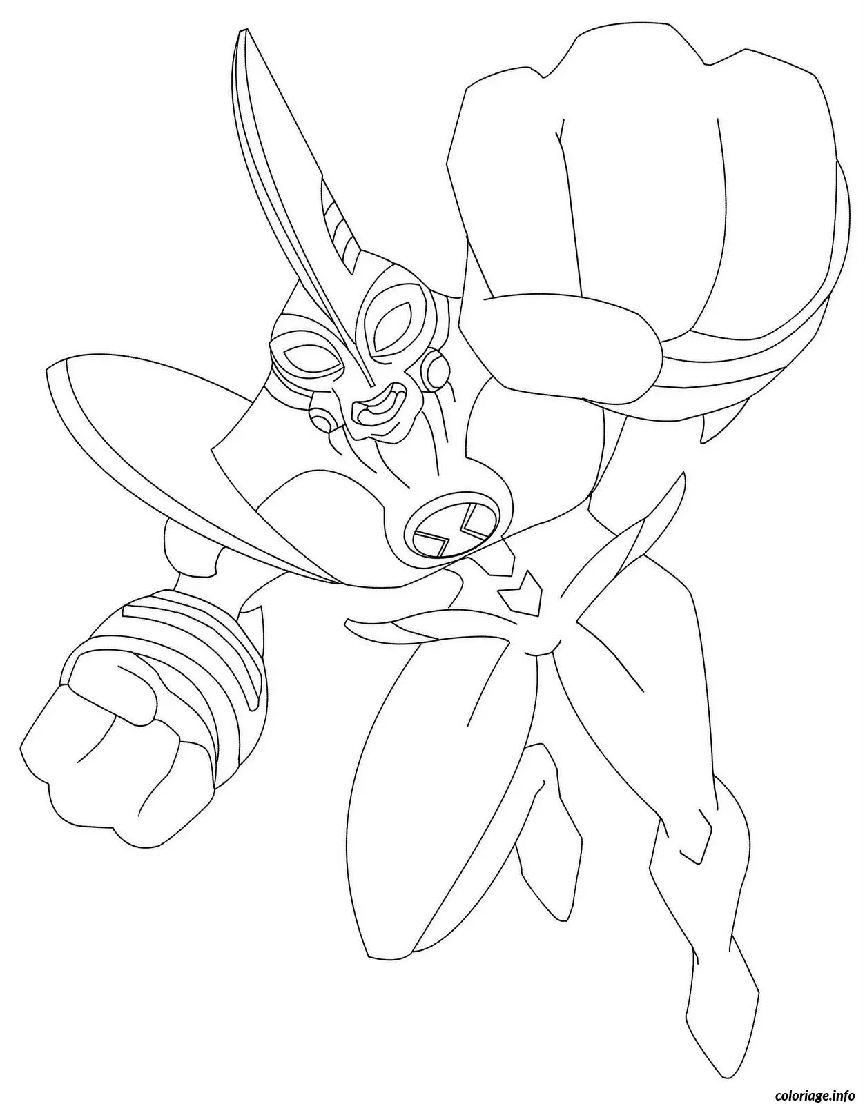 Coloriage Ben 10 transformé en Quatre-Bras - Ben 10 à imprimer