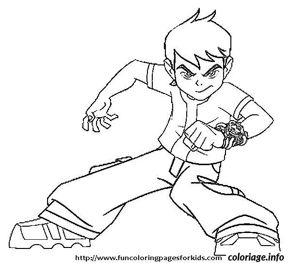 Coloriage Ben 10 transformé en créature puissante - Ben 10 à imprimer