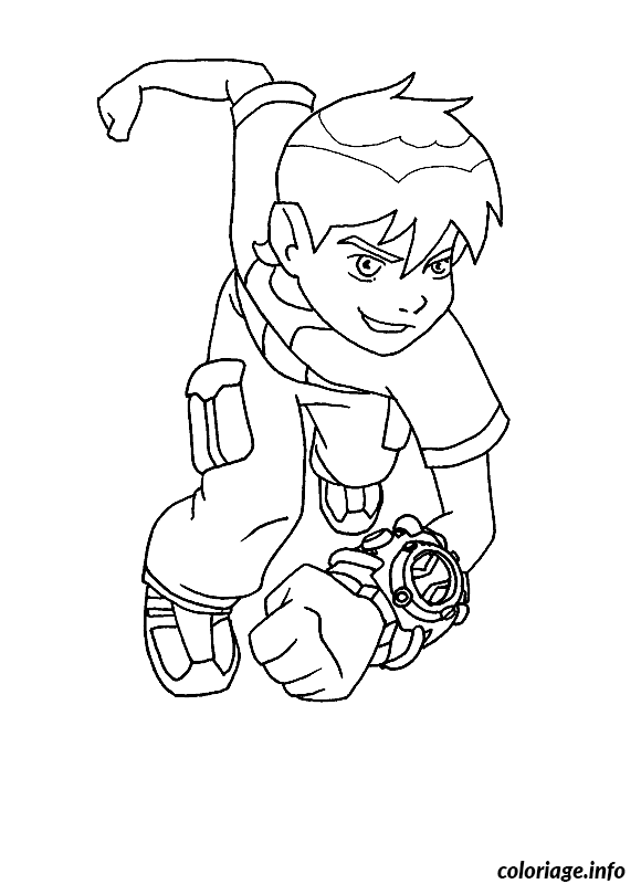 Coloriage Ben 10 transformant en Quatre-Bras - Ben 10 à imprimer