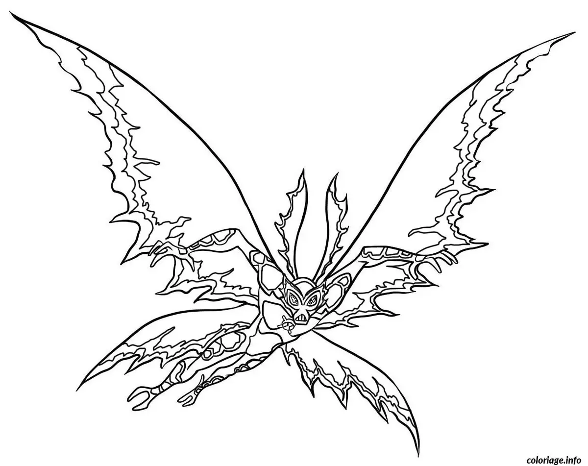 Ben 10 Transformed into a Powerful Alien coloring page to print