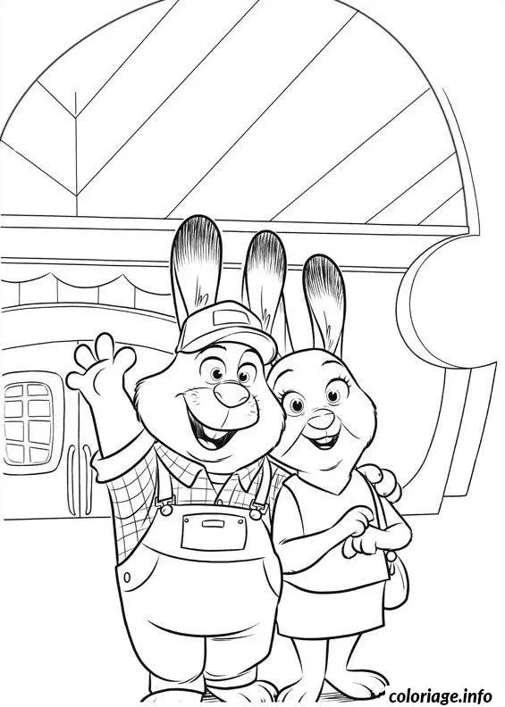 Coloriage Zootopie dessin 02 - Zootopie à imprimer