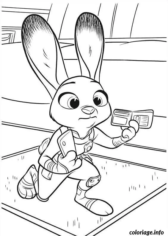 Coloriage Zootopie dessin 11 - Zootopie à imprimer