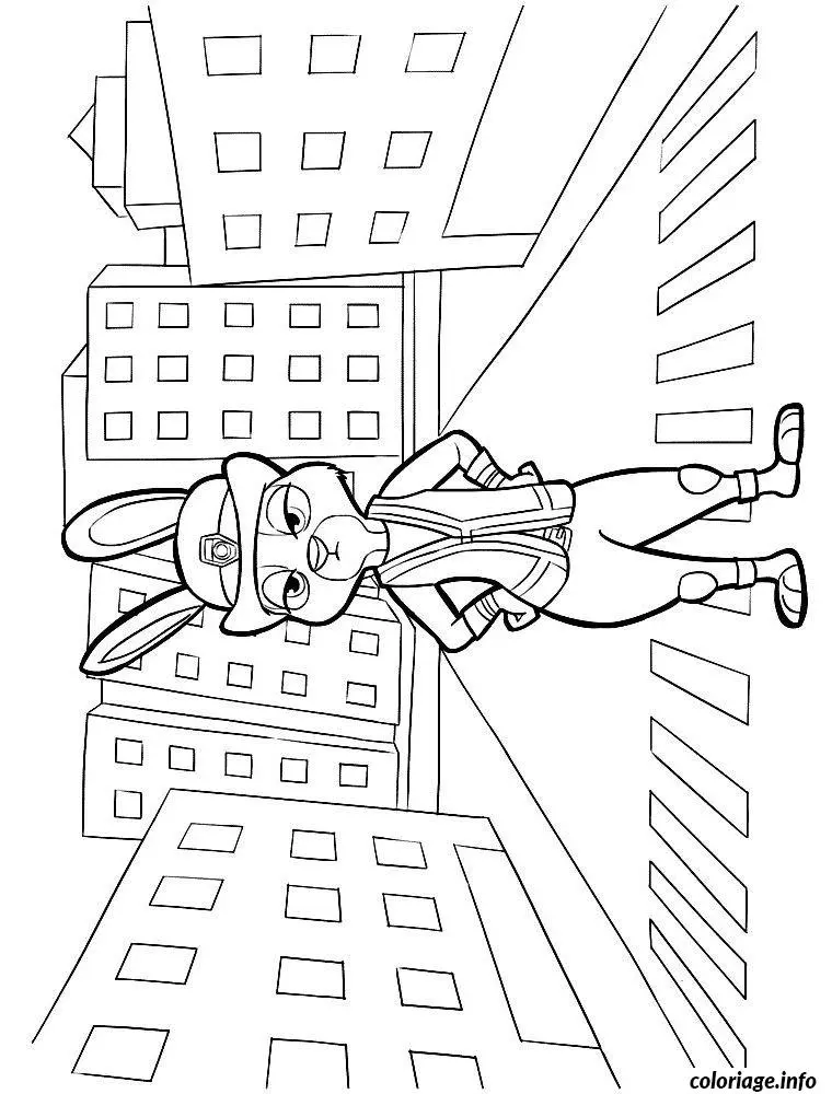Coloriage Zootopie dessin judy hopps - Zootopie à imprimer