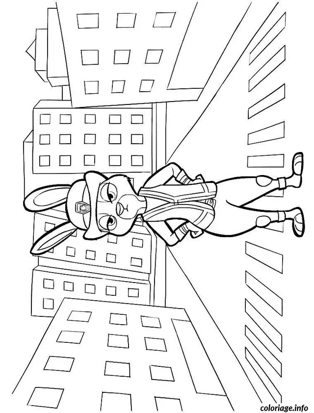 Coloriage Zootopie dessin judy hopps - Zootopie à imprimer