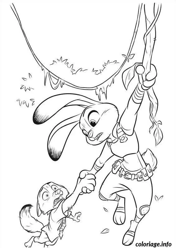 Coloriage Zootopie dessin 14 - Zootopie à imprimer