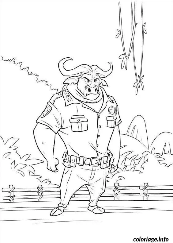 Coloriage Zootopie dessin 15 - Zootopie à imprimer