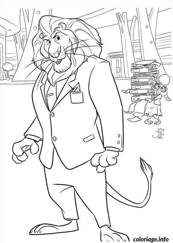 Coloriage Zootopie dessin 16 - Zootopie à imprimer