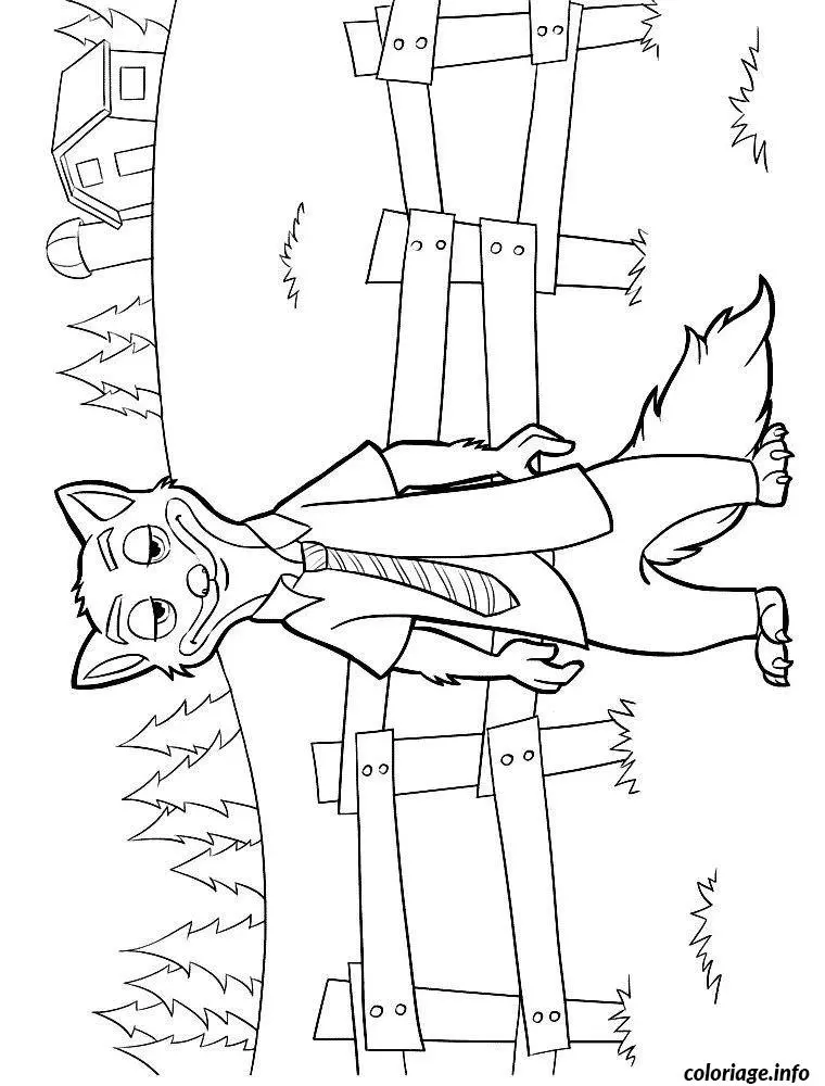 Coloriage Zootopie dessin nick wilde - Zootopie à imprimer