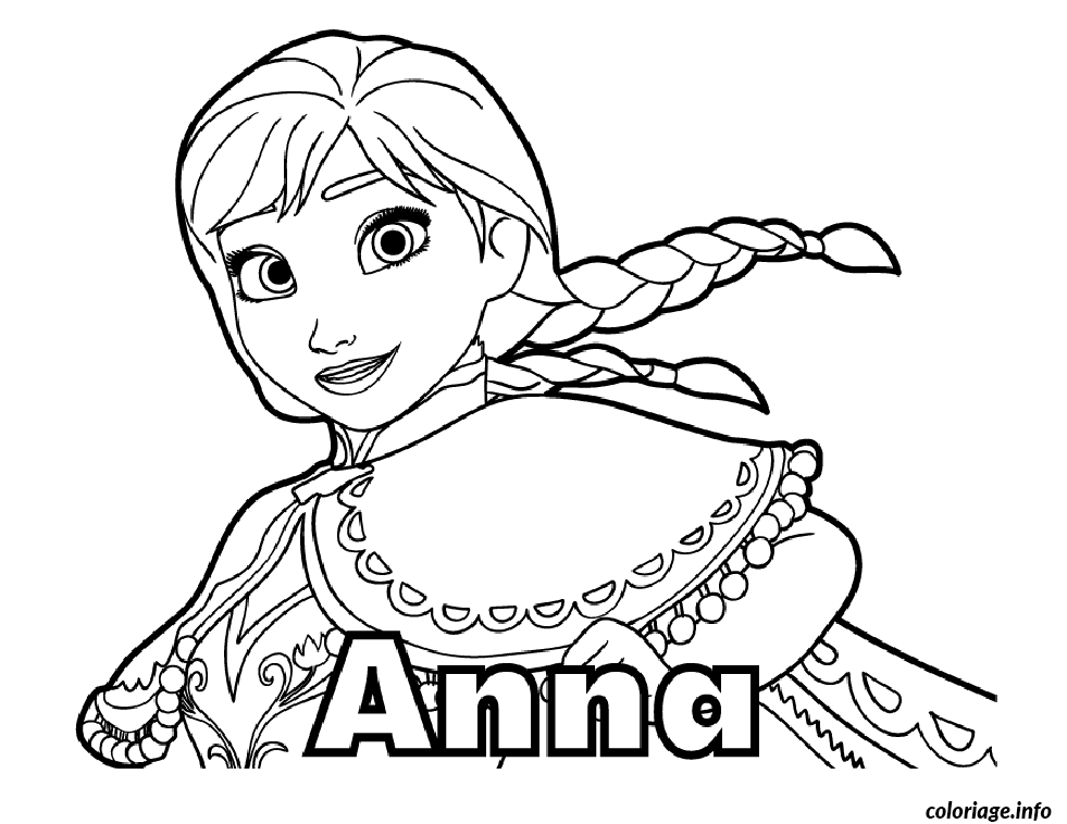 Coloriage Dessin reine neige disney anna - Dessin à imprimer