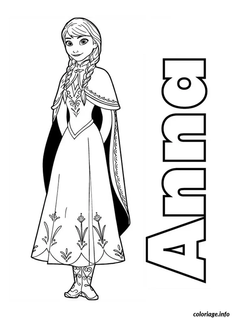 Coloriage Dessin reine neige disney cape - Dessin à imprimer