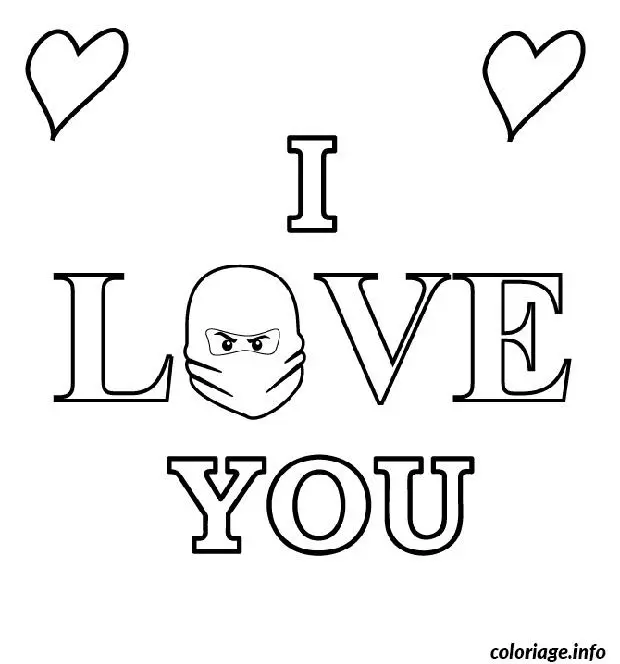 Coloriage Dessin i love you ninjago - Ninjago à imprimer