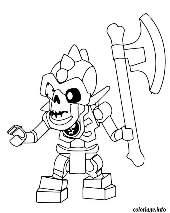 Coloriage Guerrier squelette Ninjago en armure noire - Squelette à imprimer