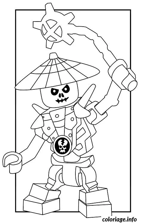Coloriage Créature osseuse Ninjago avec épée flamboyante - Squelette à imprimer