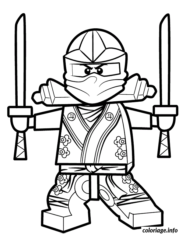 Coloriage Ninjago dessin cole deux épées - Ninjago à imprimer