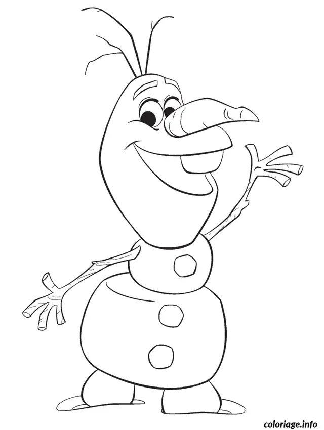Coloriage Olaf de reine des neiges - Olaf à imprimer
