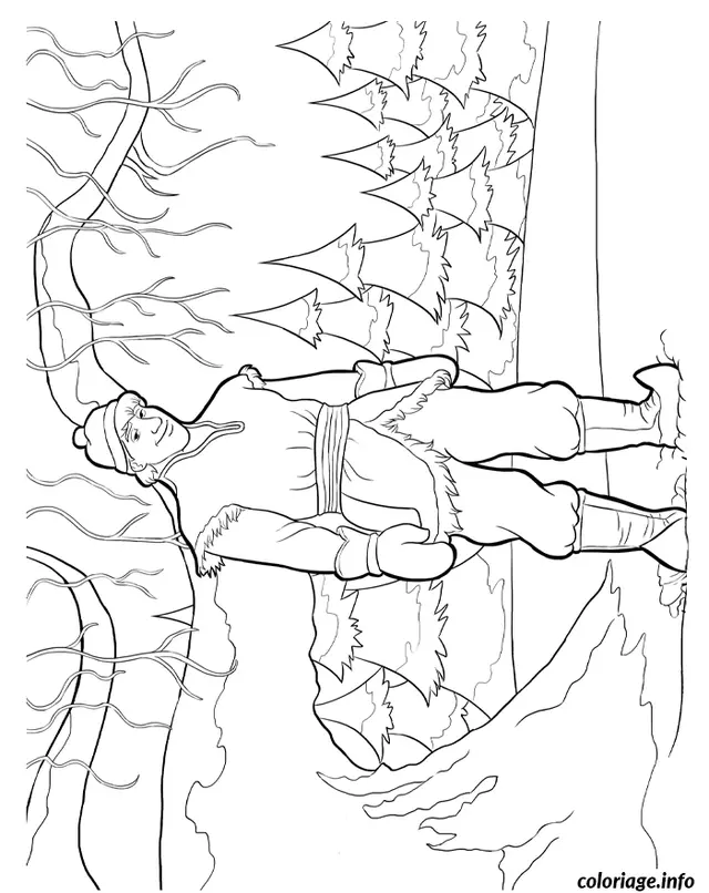 Coloriage Reine des neiges kristoff disney - La Reine des neiges à imprimer