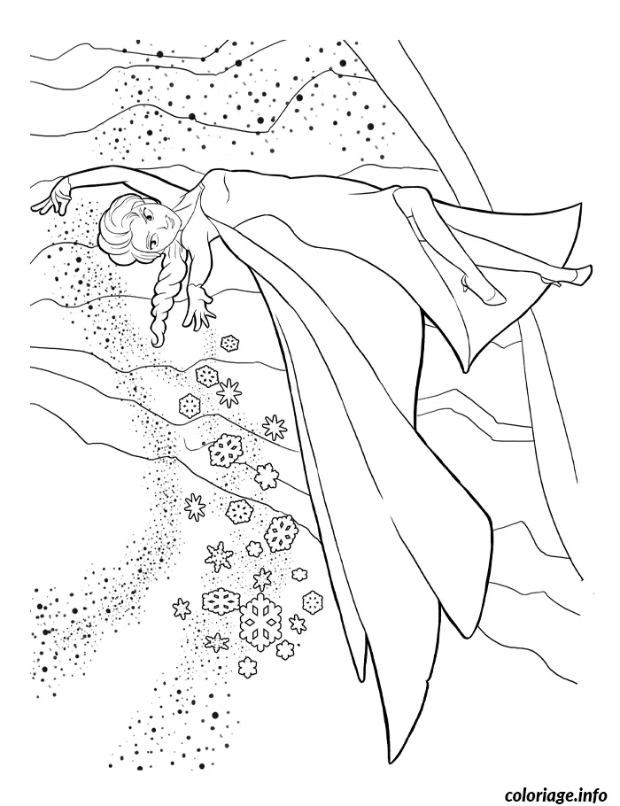Frozen Snow Landscape coloring page to print