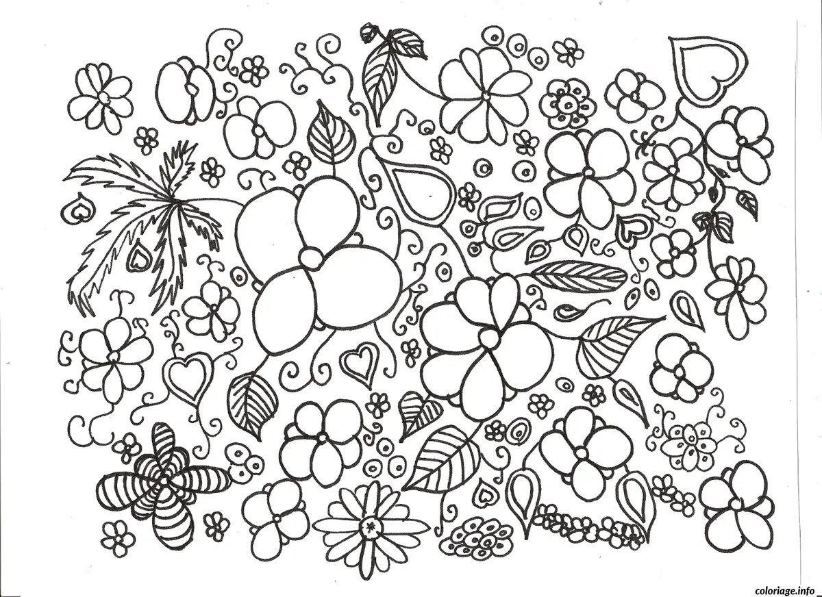 Coloriage Motif floral intricate pour adulte zen - Adulte à imprimer