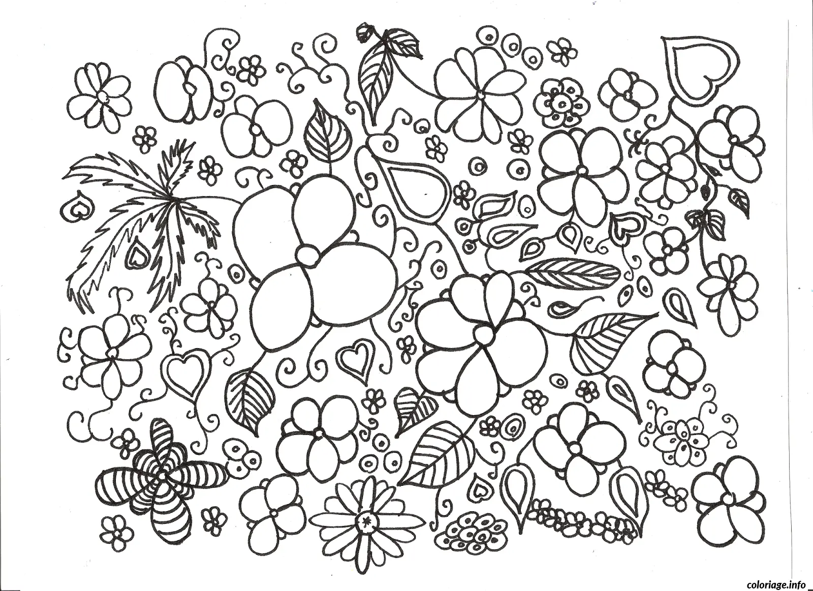 Coloriage Motif floral intricate pour adulte zen - Adulte à imprimer