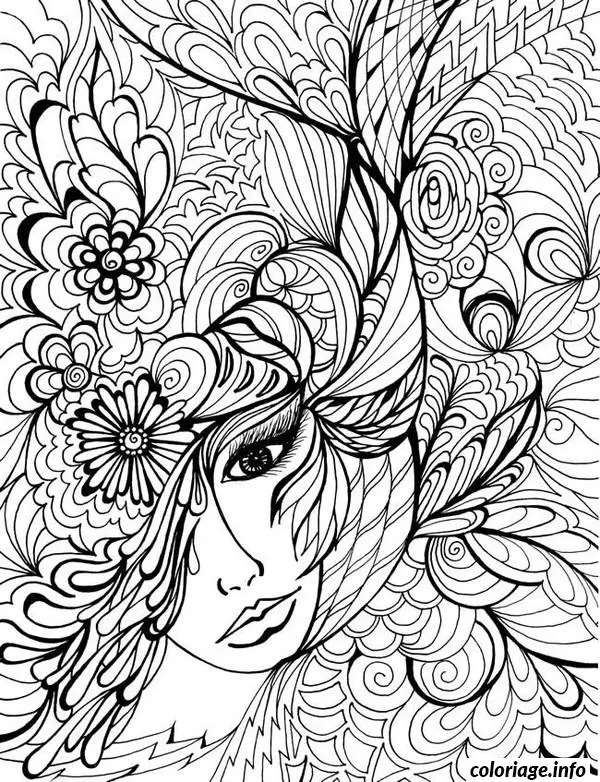 Coloriage Motifs abstraits enchevêtrés pour détente - Adulte à imprimer