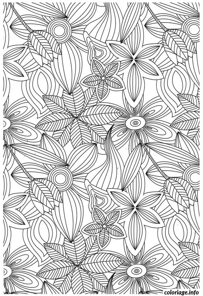 Coloriage Mandala apaisant avec arabesques florales - Adulte à imprimer