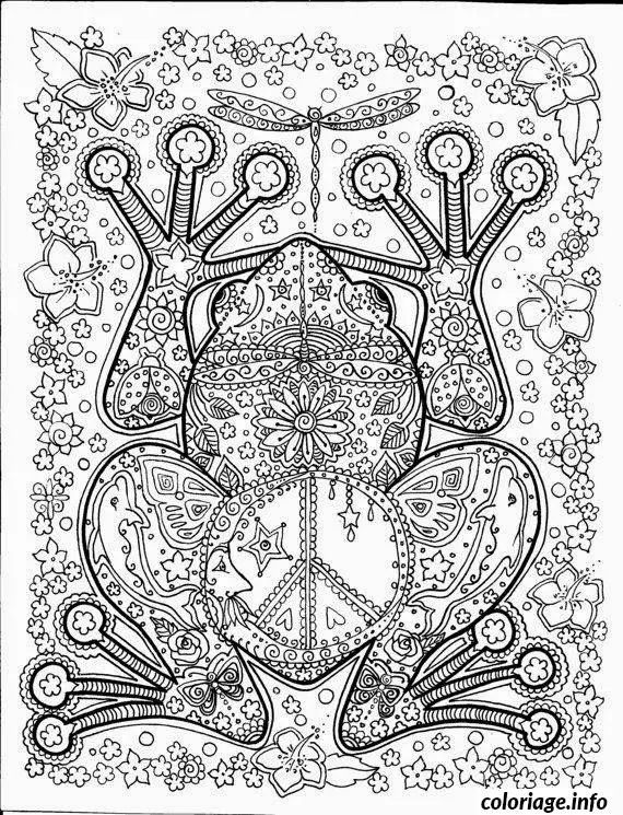 Coloriage Mandala Peace and Love Floral - Adulte à imprimer