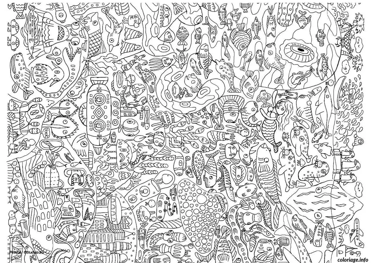 Coloriage Univers fantastique extraterrestre intriqué - Adulte à imprimer