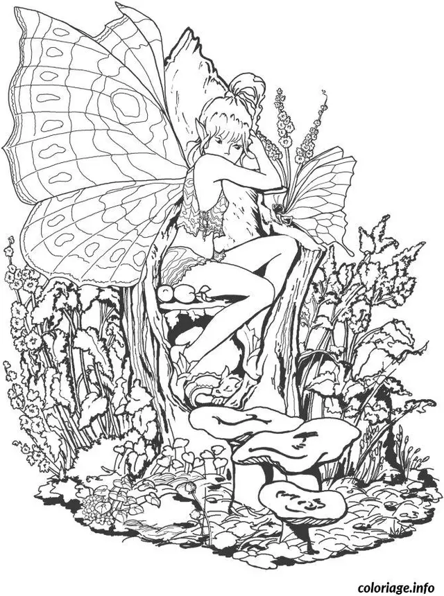 Coloriage Zentangle avec nature et spirales - Adulte à imprimer