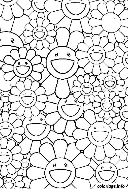 Coloriage Fleurs entrelacées et feuillage détaillé - Adulte à imprimer