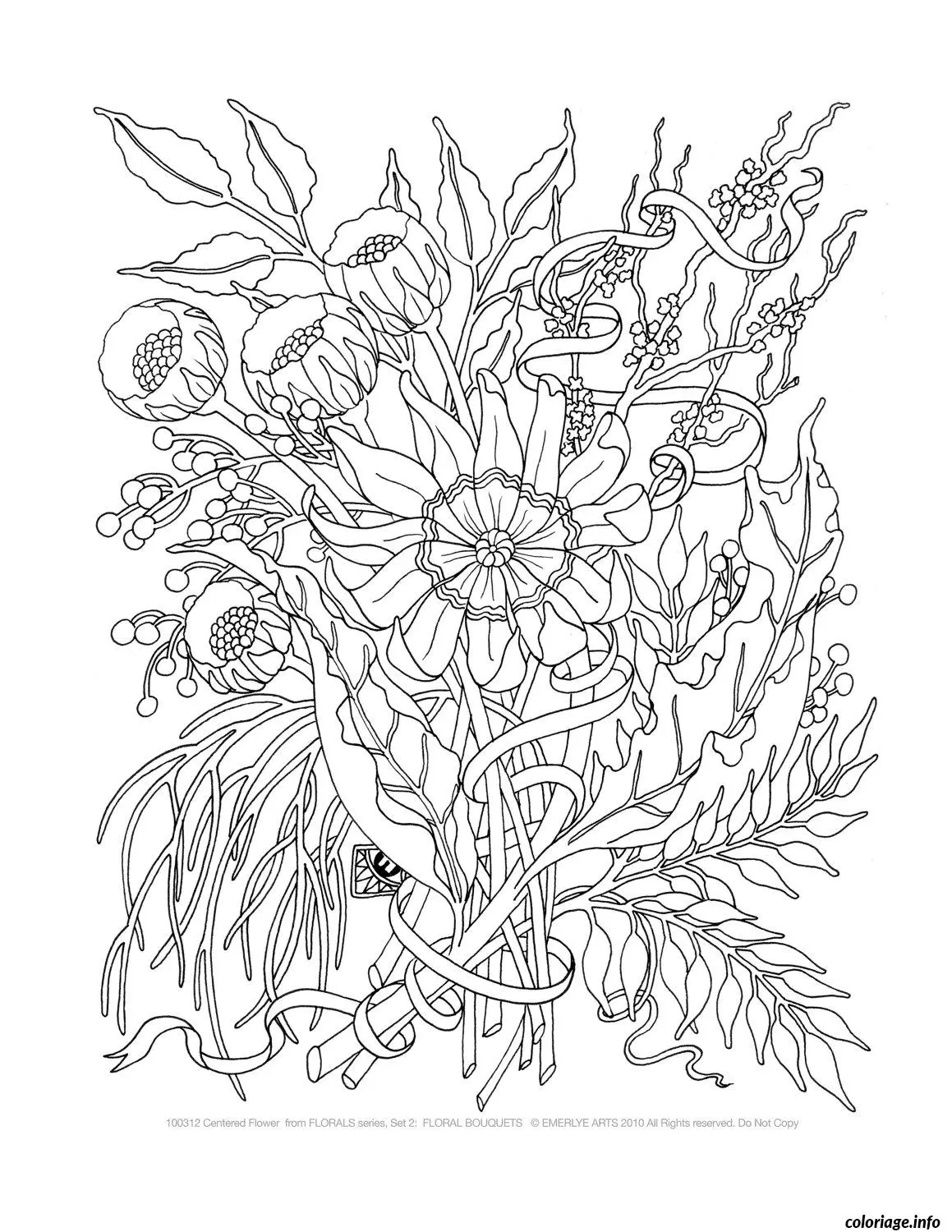 Coloriage Motifs floraux enchevêtrés et détaillés - Adulte à imprimer