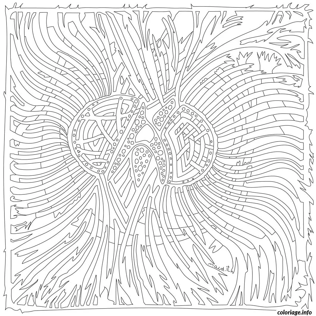 Coloriage Fresque sereine antistress pour adulte - Adulte à imprimer
