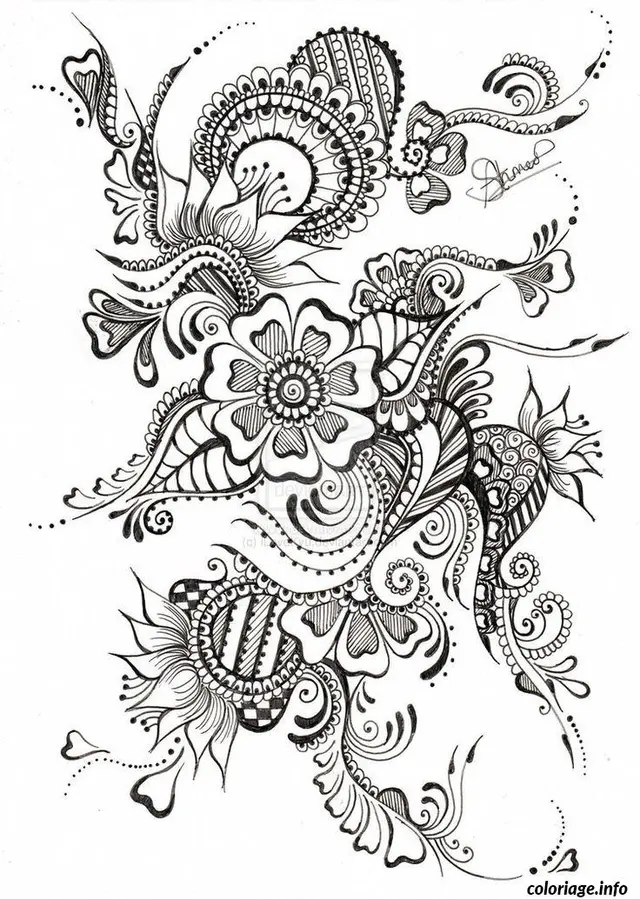 Coloriage Motifs relaxants avec formes géométriques - Anti stress à imprimer