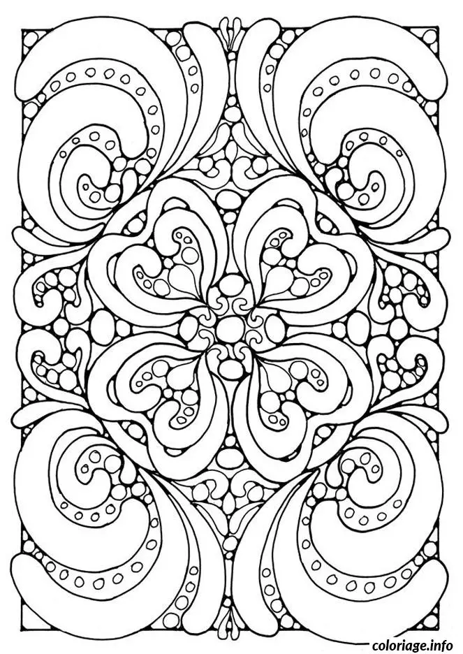 Coloriage Difficile moyen adulte - Difficile à imprimer