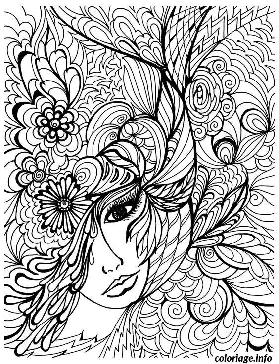Coloriage Diffile femme adulte - Adulte à imprimer