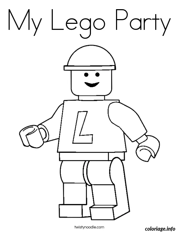 Coloriage My lego party - Lego à imprimer