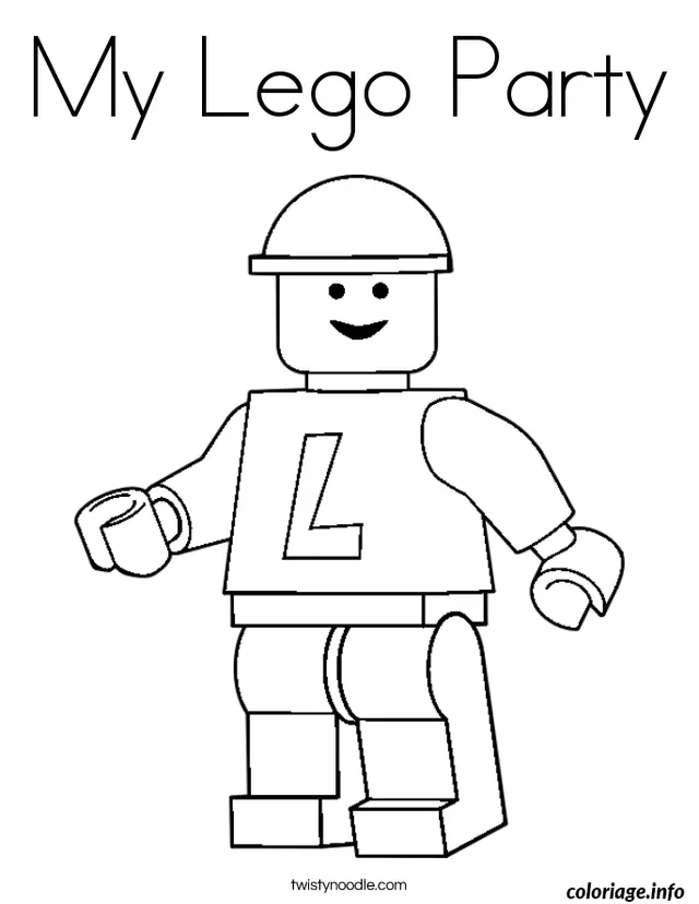 Coloriage My lego party - Lego à imprimer