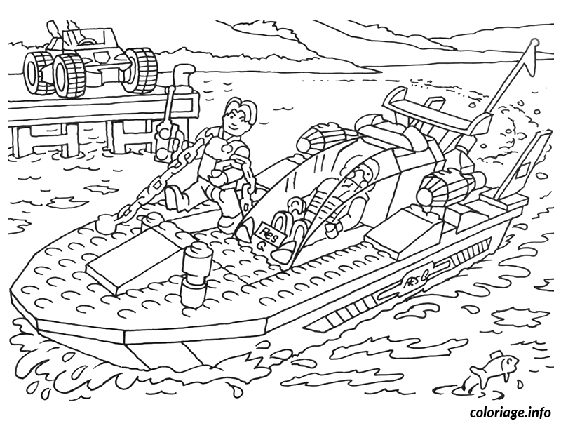 Coloriage Personnage LEGO avec accessoires colorés - Dessin à imprimer