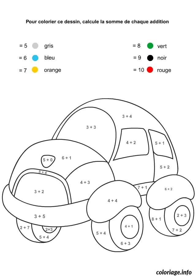 Ausmalbild Magische Addition – Entdeckungsstufe 23 zum Ausdrucken