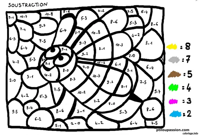 Discover the Picture by Solving the Problems coloring page to print