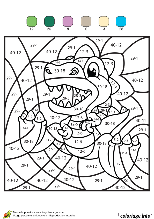 Magic Subtraction 5 coloring page to print