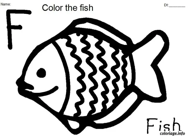 Coloriage Poisson tropical aux écailles brillantes - Poisson à imprimer