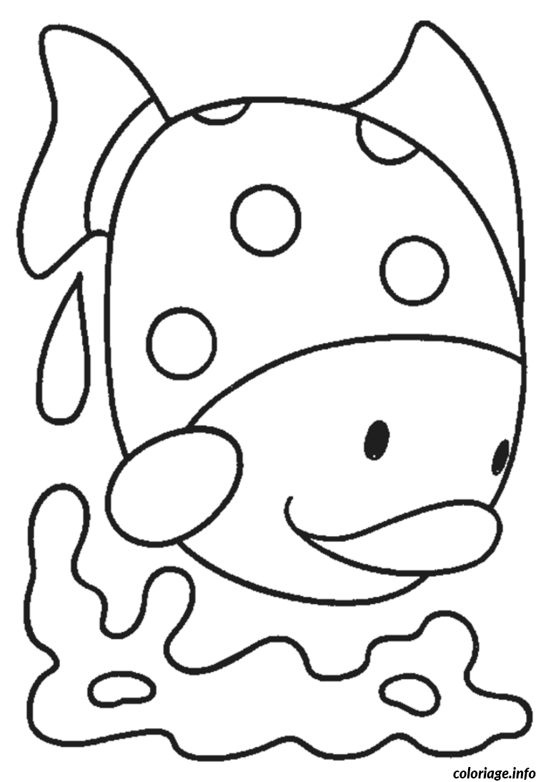 Coloriage Poisson tropical aux écailles détaillées - Poisson à imprimer